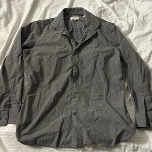 Ted Baker Endurance Shirt Men’s Button Down Flip Cuff Gray Size 16.5 34/35. B10